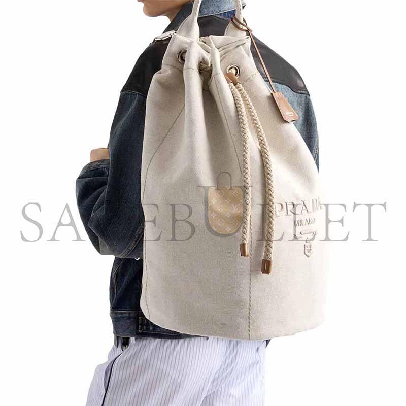 Pra*a canvas drawstring duffle bag 2vy011 (55*34*34cm)